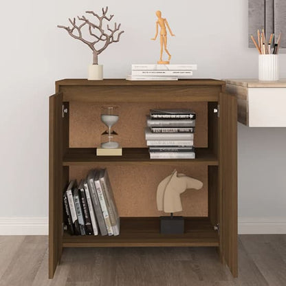 FURCO Variel Brown Oak Sideboard with 2 Storage Doors for Living Room