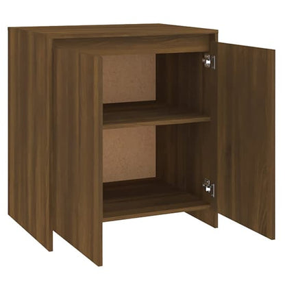 FURCO Variel Brown Oak Sideboard with 2 Storage Doors for Living Room