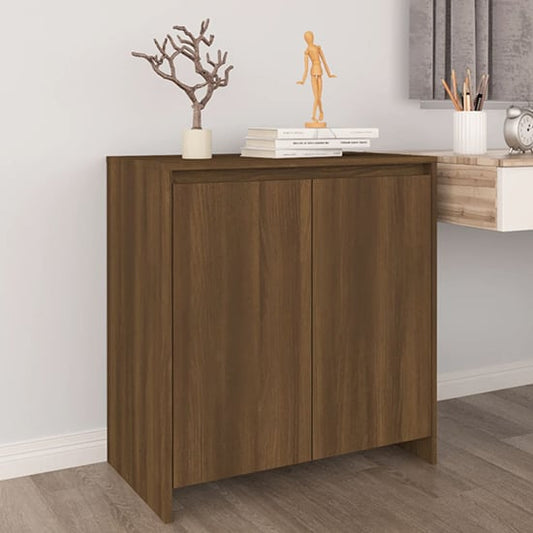 FURCO Variel Brown Oak Sideboard with 2 Storage Doors for Living Room