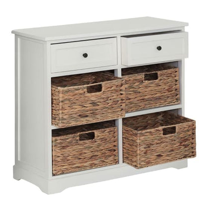 Varmora Wooden Chest Of 6 Drawers In Ivory White