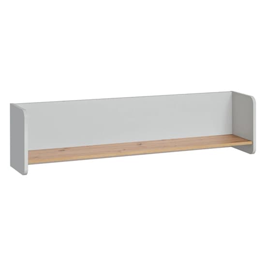 Pearl Grey Varna Wall Shelf - Modern Wooden Shelving Unit for Home Decor