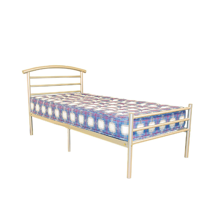 Helston Silver Metal Single Bed Frame