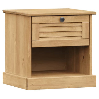 Vega Pinewood Bedside Cabinet With 1 Drawer In Brown