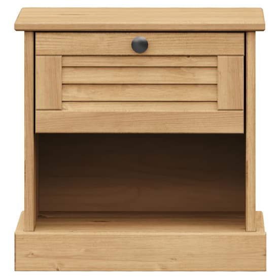 Vega Pinewood Bedside Cabinet With 1 Drawer In Brown