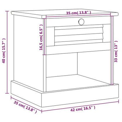 Vega Pinewood Bedside Cabinet With 1 Drawer In Grey