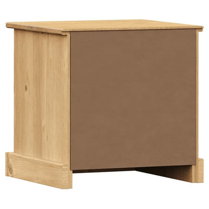 Vega Pinewood Bedside Cabinet With 2 Drawers In Brown