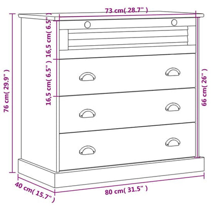 Vega Pinewood Chest Of 4 Drawers In Brown