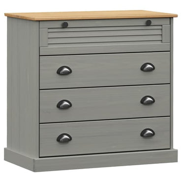 Vega Pinewood Chest Of 4 Drawers In Grey