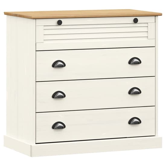 Vega Pinewood Chest Of 4 Drawers In White