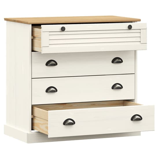 Vega Pinewood Chest Of 4 Drawers In White