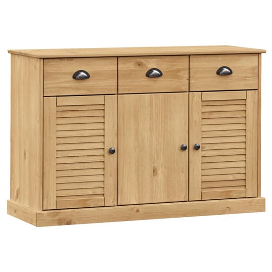 Vega Pinewood Sideboard With 3 Doors 3 Drawers In Brown