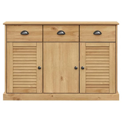 Vega Pinewood Sideboard With 3 Doors 3 Drawers In Brown