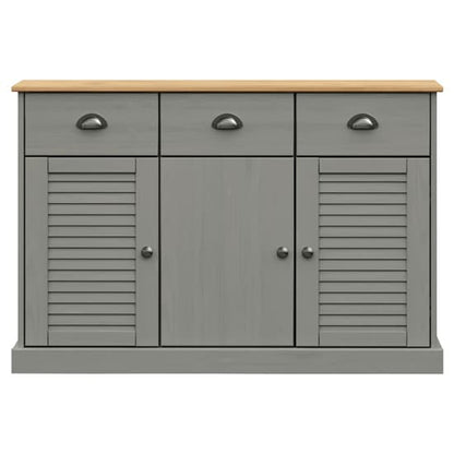 Vega Pinewood Sideboard With 3 Doors 3 Drawers In Grey