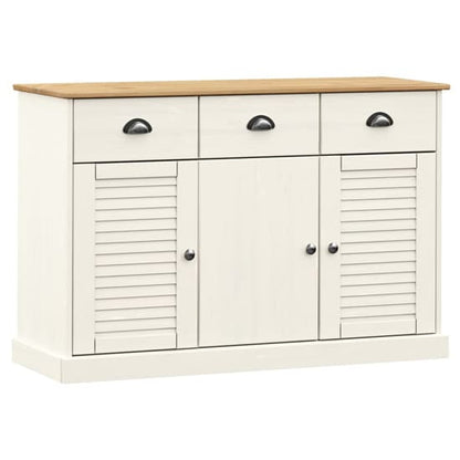 Vega Pinewood Sideboard With 3 Doors 3 Drawers In White