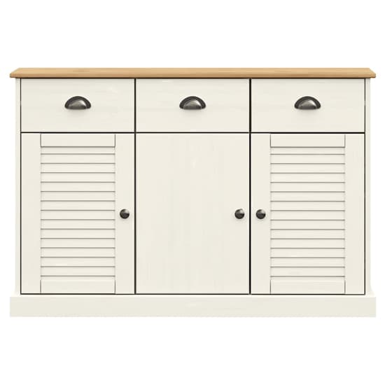 Vega Pinewood Sideboard With 3 Doors 3 Drawers In White