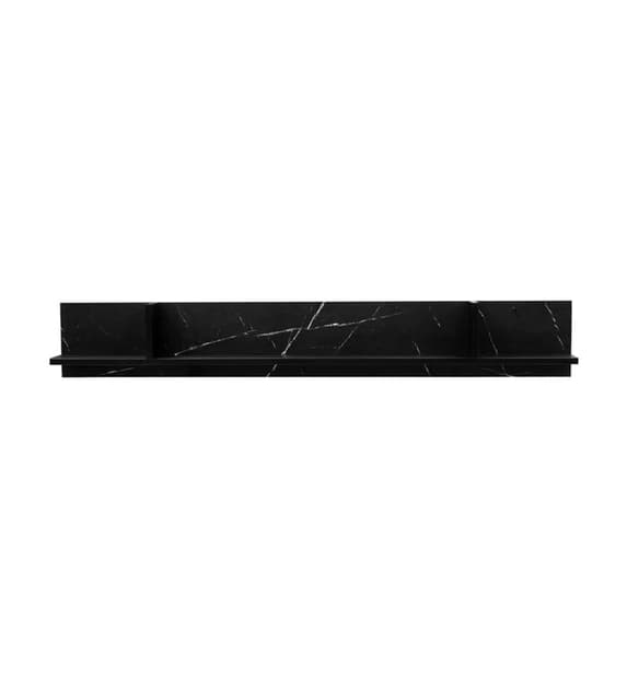 Black Marble Effect Wooden Wall Shelf - Venice Design, 120cm Height, Modern Storage Solution