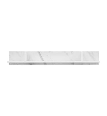 Contemporary White Marble Effect Wooden Wall Shelf - Venice Design