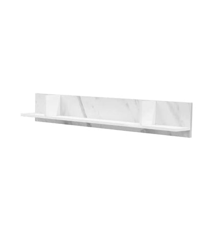 Contemporary White Marble Effect Wooden Wall Shelf - Venice Design