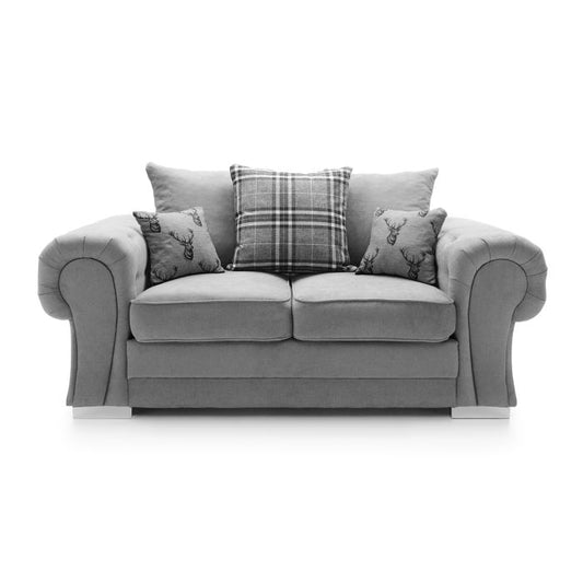 Colchester Chenille 2 Seater Sofa - Grey Fabric