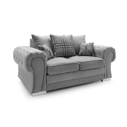 Colchester Chenille 2 Seater Sofa - Grey Fabric