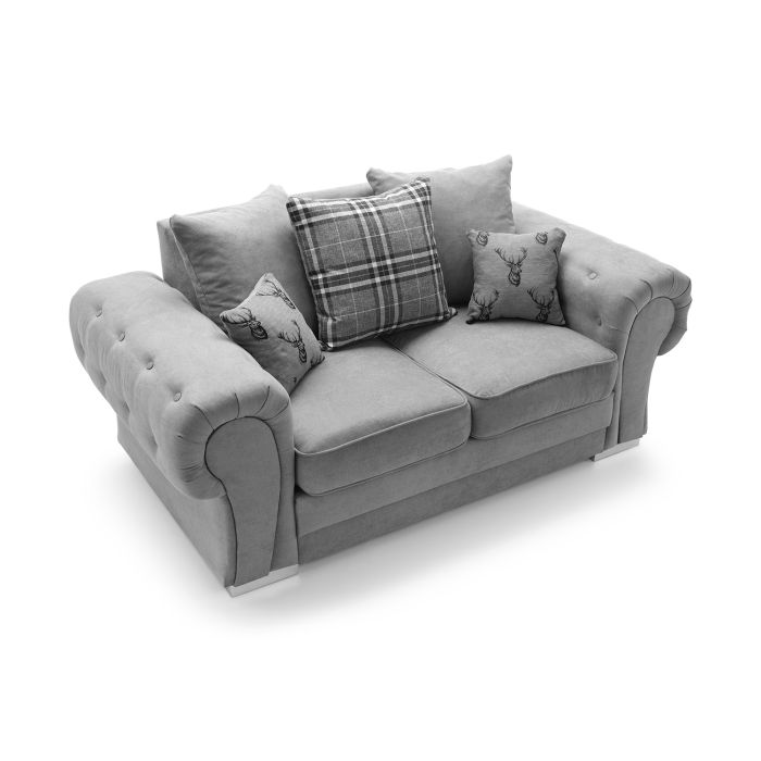 Colchester Chenille 2 Seater Sofa - Grey Fabric