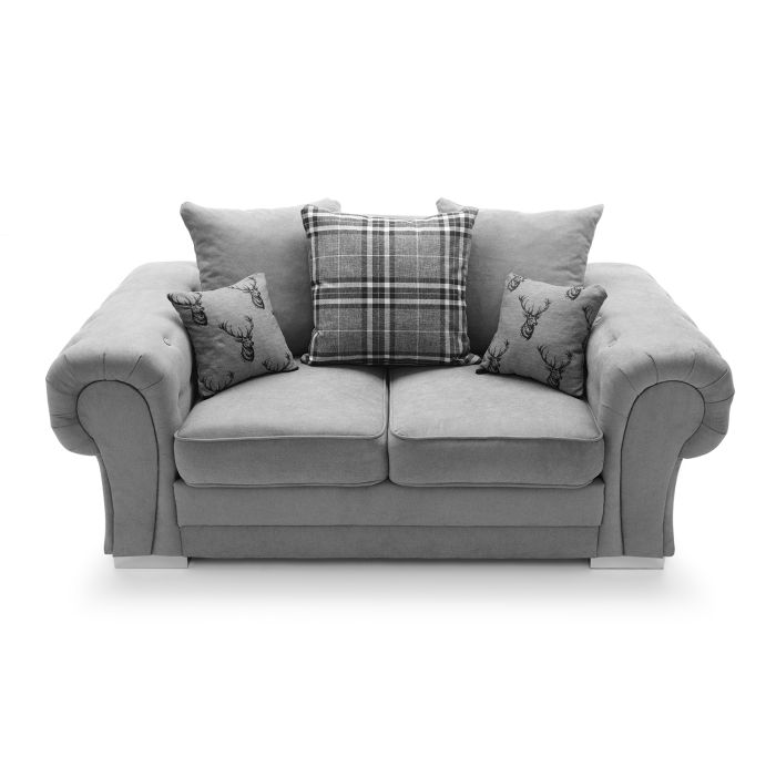 Colchester Chenille 2 Seater Sofa - Grey Fabric