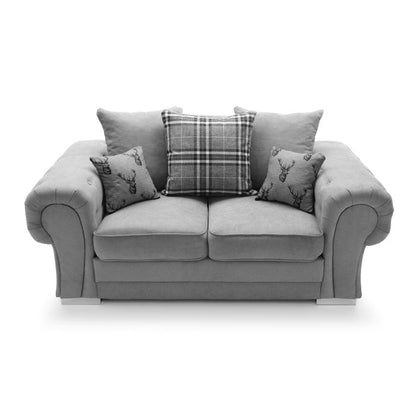 Colchester Chenille 2 Seater Sofa - Grey Fabric