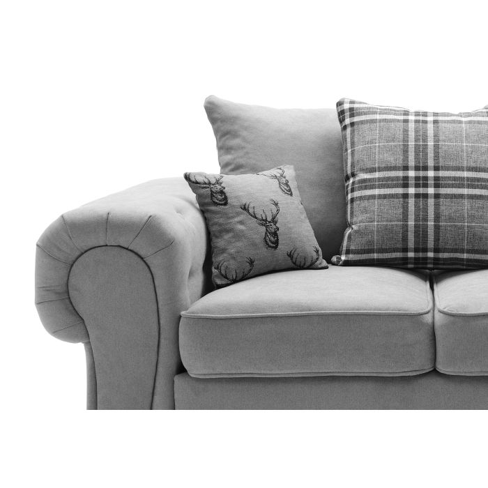 Colchester Chenille 2 Seater Sofa - Grey Fabric