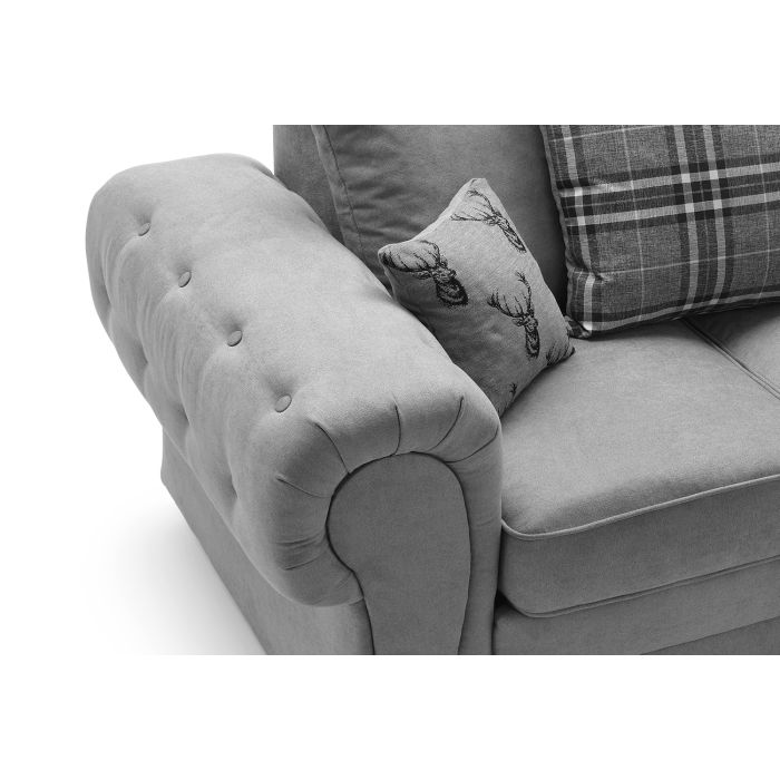 Colchester Chenille 2 Seater Sofa - Grey Fabric