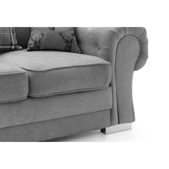 Colchester Chenille 2 Seater Sofa - Grey Fabric