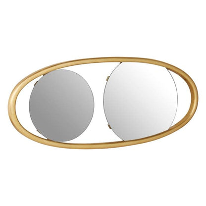 FURCO Vigap Gold Framed Oval Wall Mirror for Bedroom and Living Room Decor