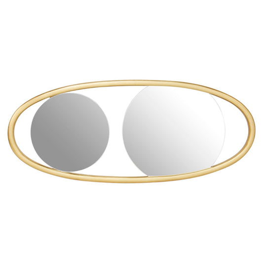 FURCO Vigap Gold Framed Oval Wall Mirror for Bedroom and Living Room Decor