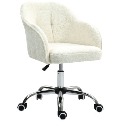 HOMCOM eddy Fleece Swivel Office Chair - Cream