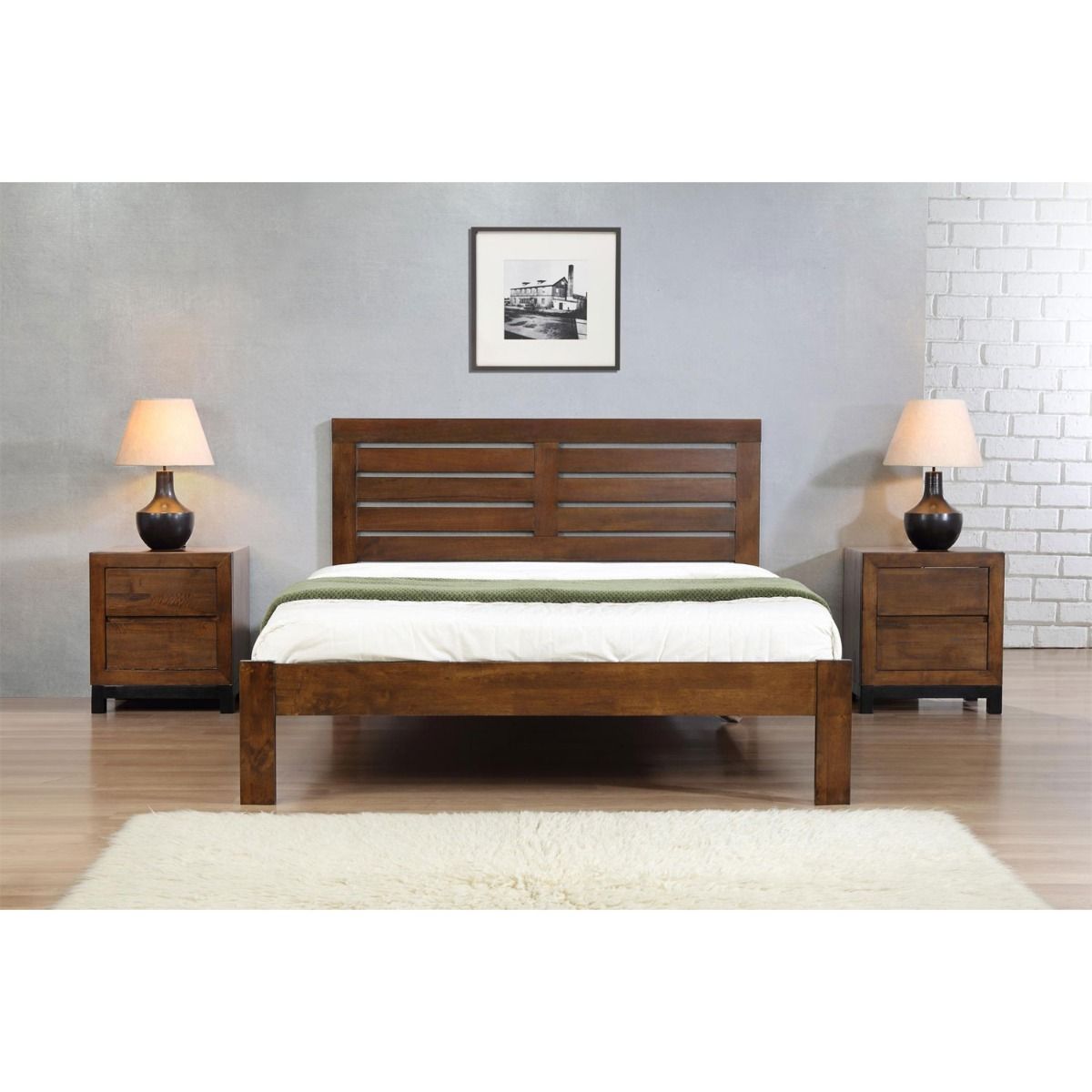 Marcella 4ft Small Double Bed - Rustic Oak