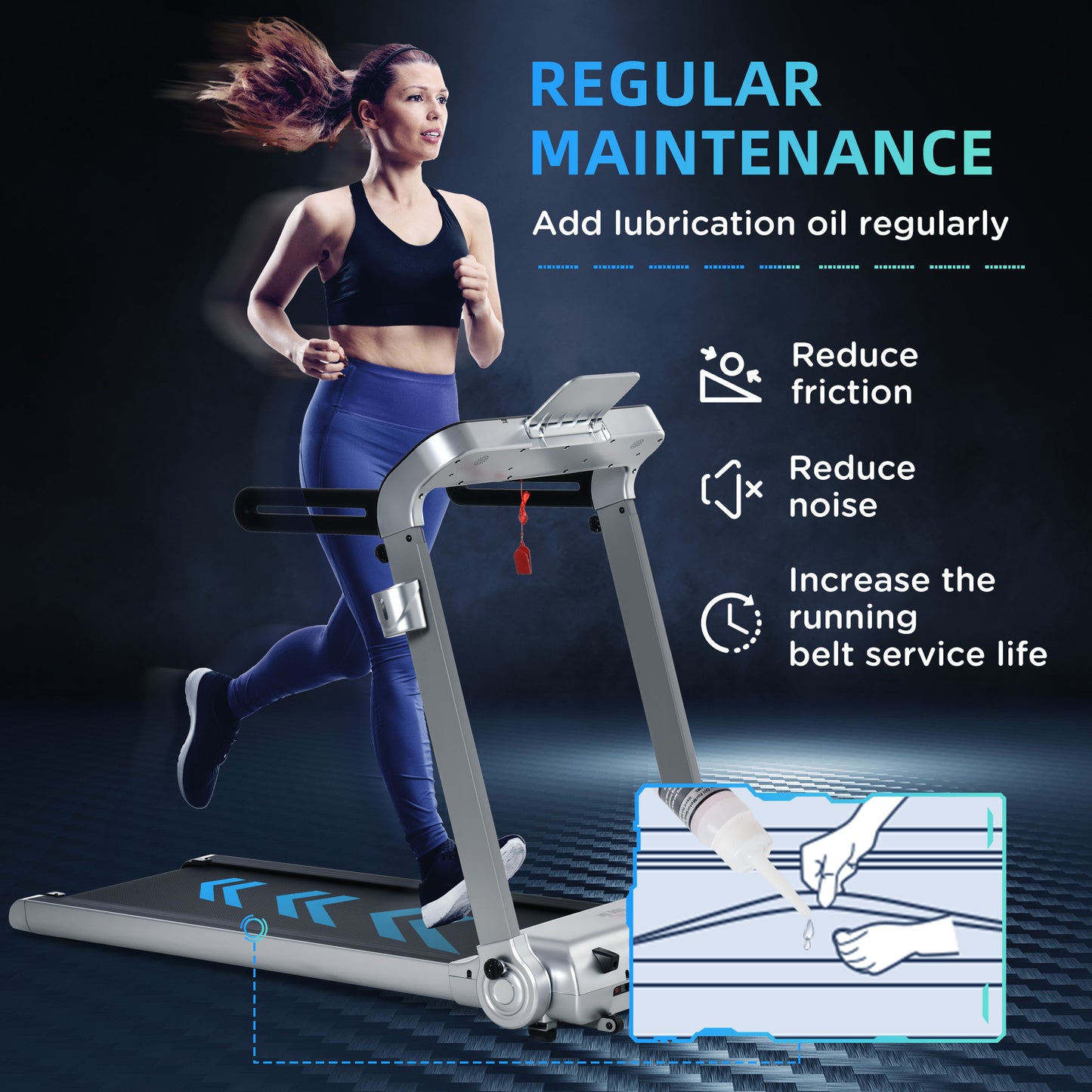 HOMCOM 5km/h Electric Treadmill, 6-level Quick Speed Controls Folding Indoor Cardio Treadmill, 2HP Motorised Running Jogging Walking Machine, w/ LED Monitor, USB Port, Phone and Cup Holder, Silver