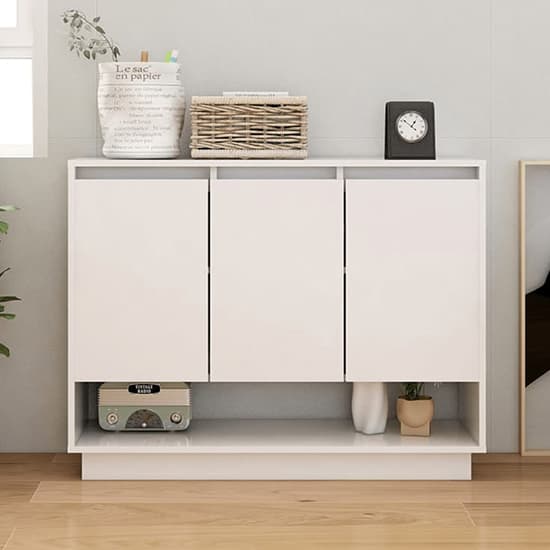 Wavery High Gloss Sideboard With 3 Doors In White