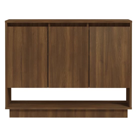 Wavery Wooden Sideboard With 3 Doors In Brown Oak