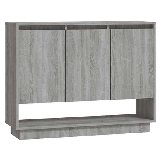 Wavery Wooden Sideboard With 3 Doors In Grey Sonoma Oak