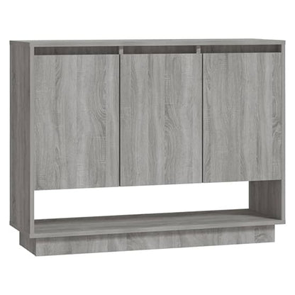 Wavery Wooden Sideboard With 3 Doors In Grey Sonoma Oak