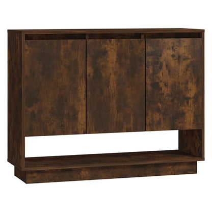 Wavery Wooden Sideboard With 3 Doors In Smoked Oak