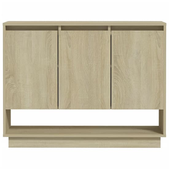 Wavery Wooden Sideboard With 3 Doors In Sonoma Oak