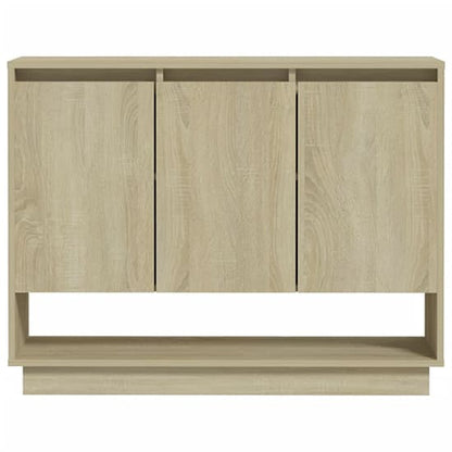 Wavery Wooden Sideboard With 3 Doors In Sonoma Oak