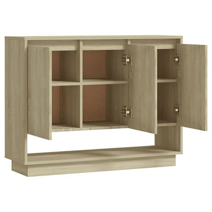 Wavery Wooden Sideboard With 3 Doors In Sonoma Oak