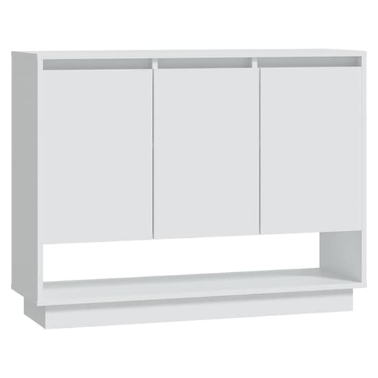 Wavery Wooden Sideboard With 3 Doors In White