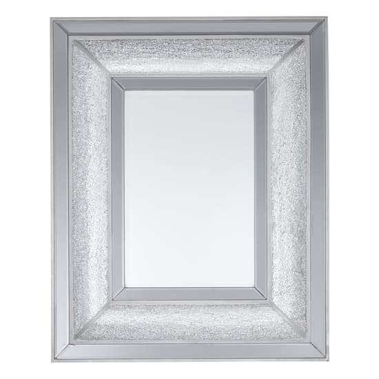 Wendy Rectangular Wall Bedroom Mirror In Antique Silver Frame