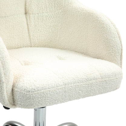 HOMCOM eddy Fleece Swivel Office Chair - Cream