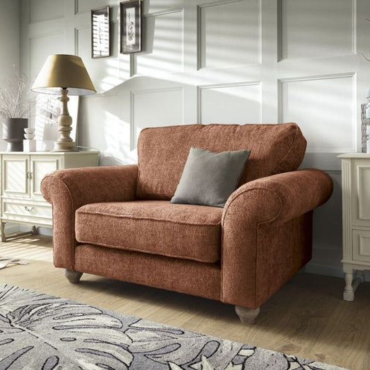 Ingrid Fabric Cuddle Chair - Burnt Orange