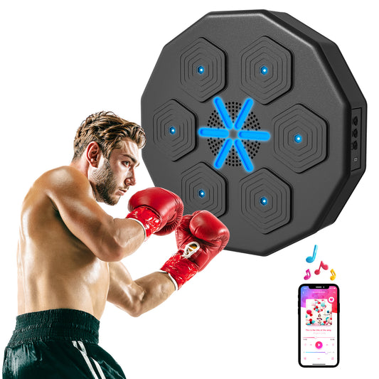 SPORTNOW Music Boxing Machine with Bluetooth Connection and LED Light Smart, Wall Mounted for Punching Beat Boxing Training