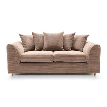 Jasmine Jumbo Cord 3 Seater Sofa - Brown Fabric