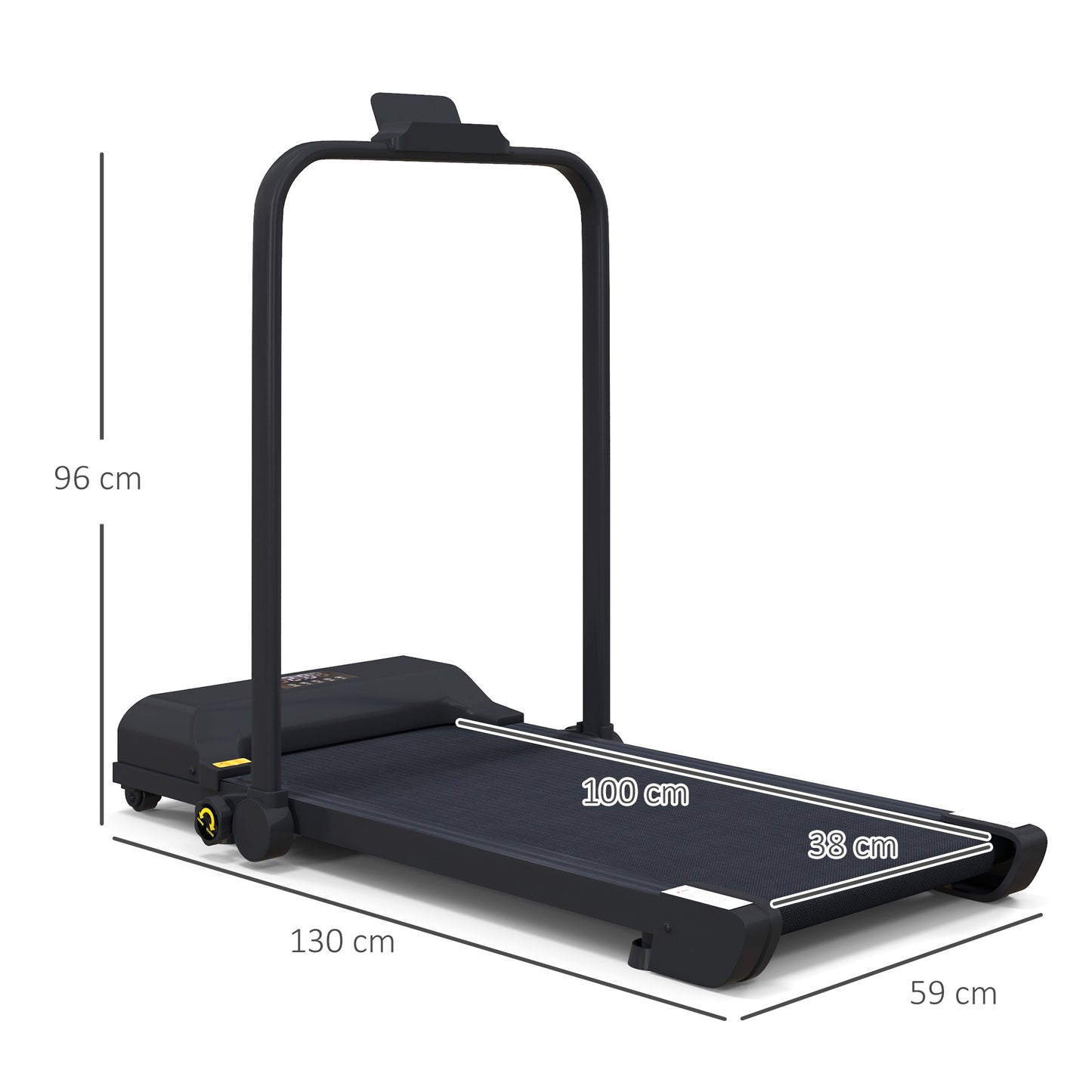 HOMCOM .5HP Walking Pad Treadmill, Folding Under Desk Treadmill Walking Machine, 1-10KM/H, with Remote Control